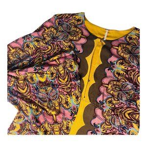 Free People Women's Mid-Calf Dress Bell Sleeve Paisley Print Tunic Size 4